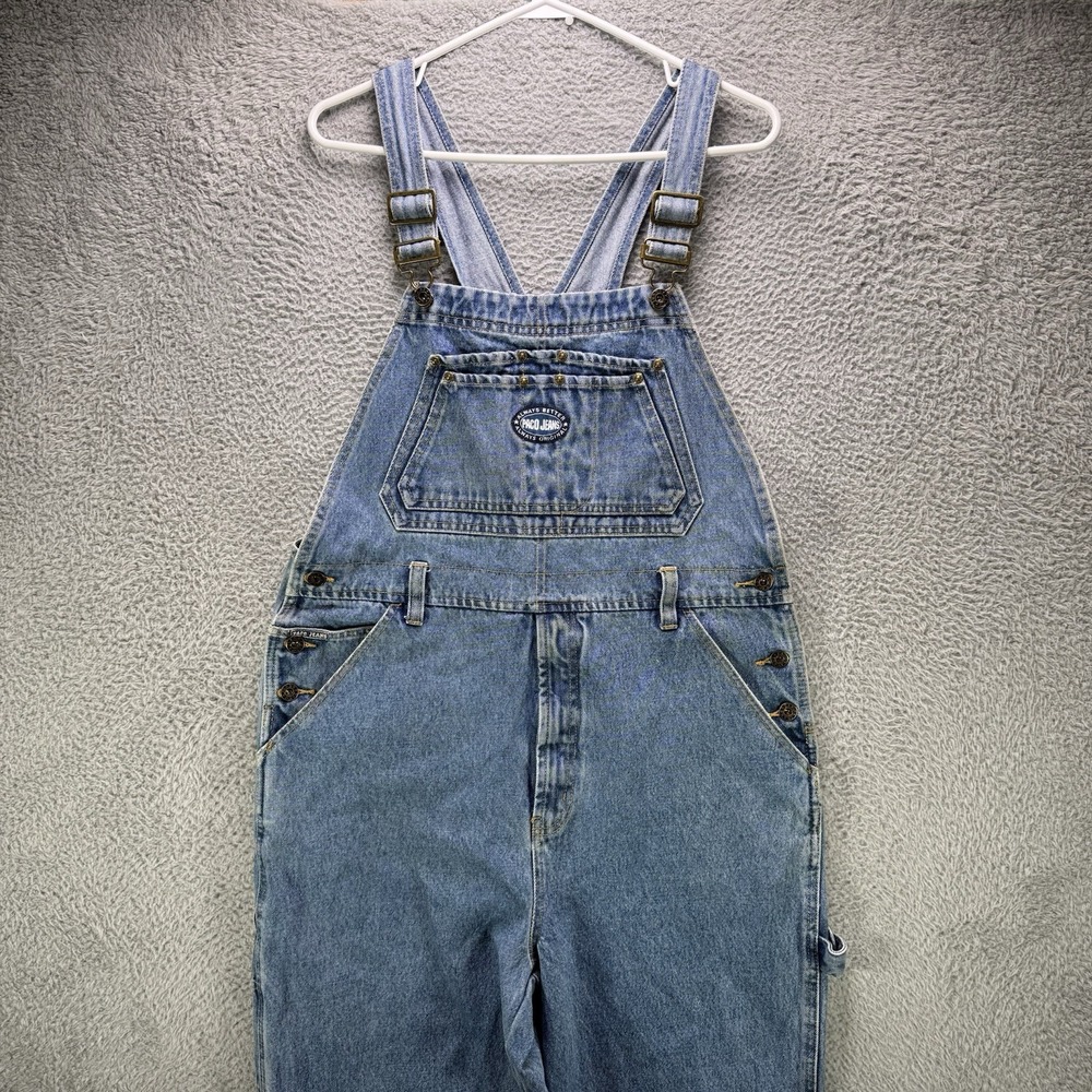 Vintage Paco Jeans Bib Overalls Mens Medium Blue Denim Baggy Carpenter 90s